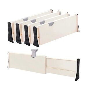 Extra Long Expandable 4 pack Drawer Divider, Adjustable Drawer Organizer